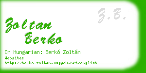 zoltan berko business card